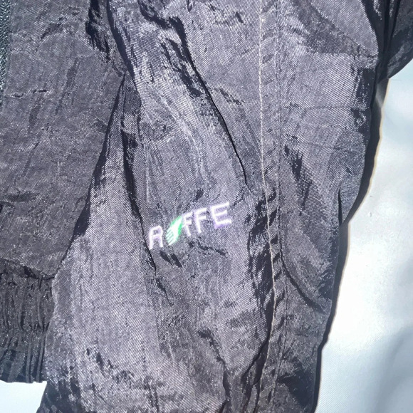 Vintage 90s Roffe Skiwear Ski Jacket Black Neon Yellow Pink Men's M USA Made - Picture 7 of 10